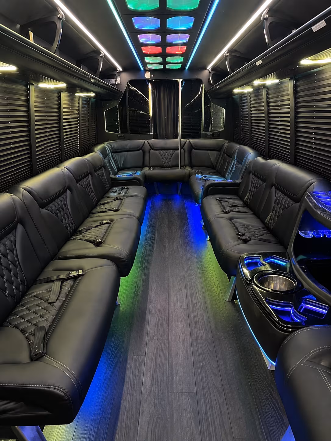 18 Passenger Party Bus Interior