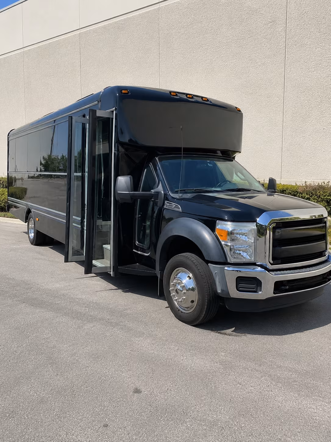 Wedding guests seated inside a party bus serving Huntsville