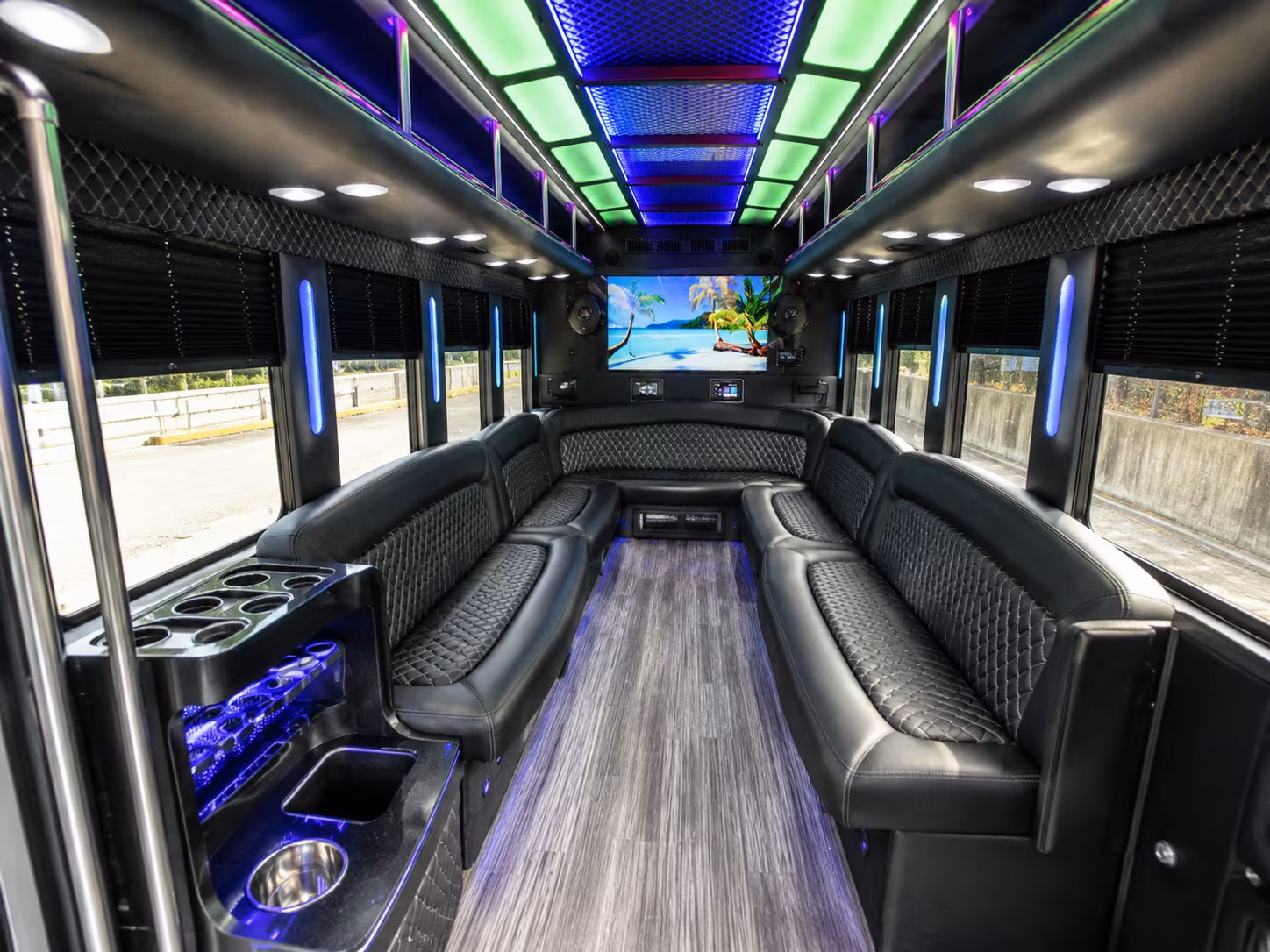 Huntsville Birthday, Sweet 16, & Quinceañera Transportation party bus exterior