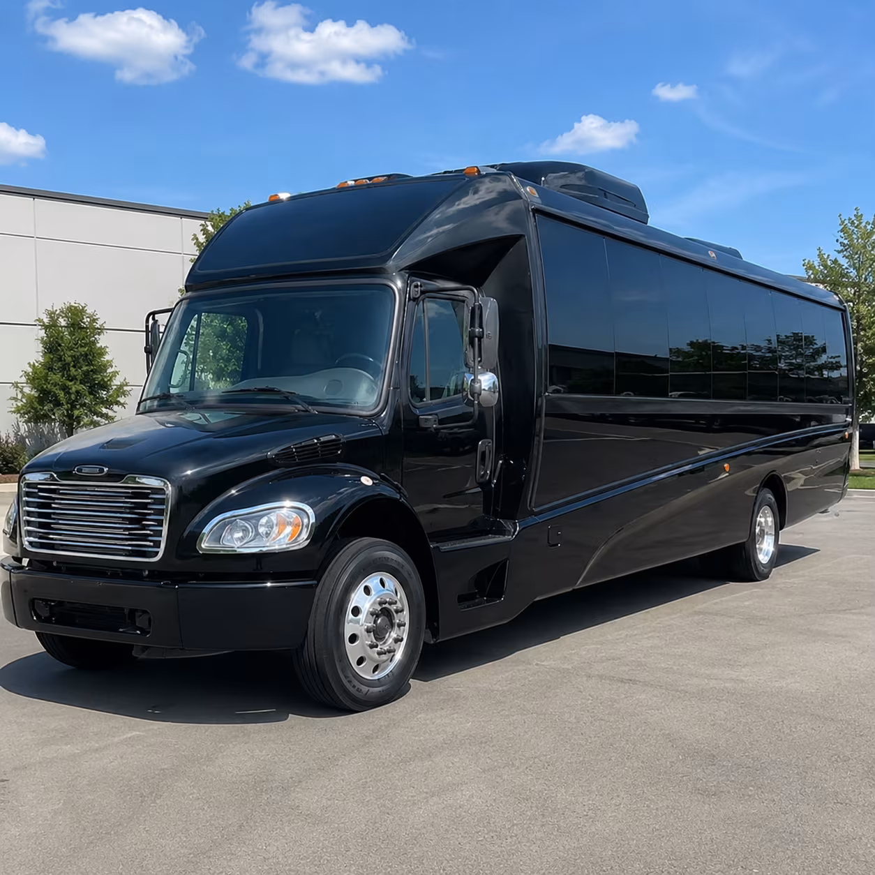 Huntsville School Event Transportation party bus exterior