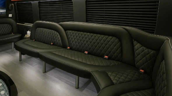 Interior of Charter Bus Company Murfreesboro's 18 Passenger Party Bus in Murfreesboro