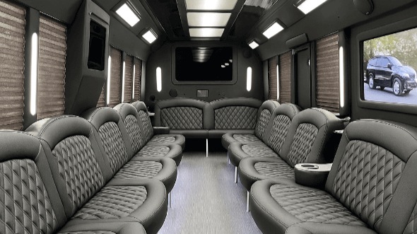 Interior of Charter Bus Company Decatur's 20 Passenger Party Bus in Decatur