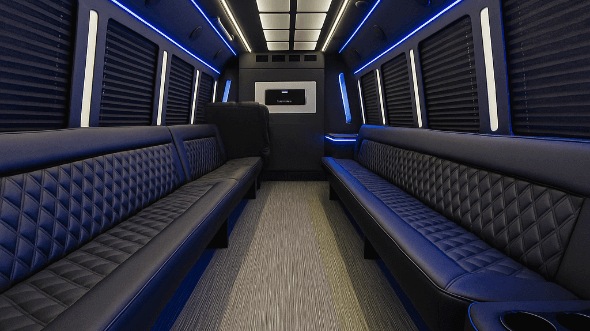 Interior of Charter Bus Company Murfreesboro's 20 Passenger Party Bus in Murfreesboro