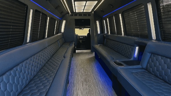 Interior of Charter Bus Company Nashville's 25 Passenger Party Bus in Nashville