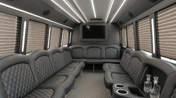 Interior of Charter Bus Company Birmingham's 28 Passenger Party Bus in Birmingham