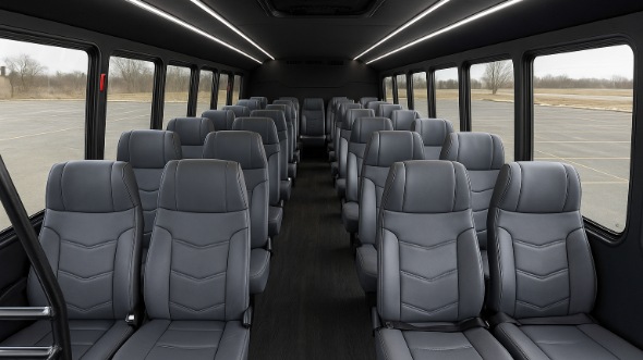 Interior of Charter Bus Company Huntsville's 35 Passenger Minibus in Huntsville
