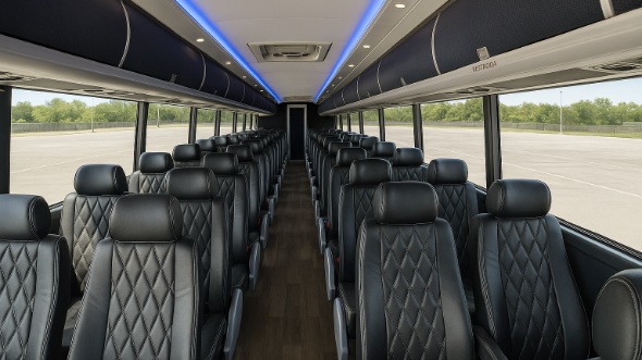 Interior of Charter Bus Company Huntsville's 40 Passenger Charter Bus in Huntsville