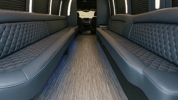 Interior of Charter Bus Company Nashville's 40 Passenger Party Bus in Nashville