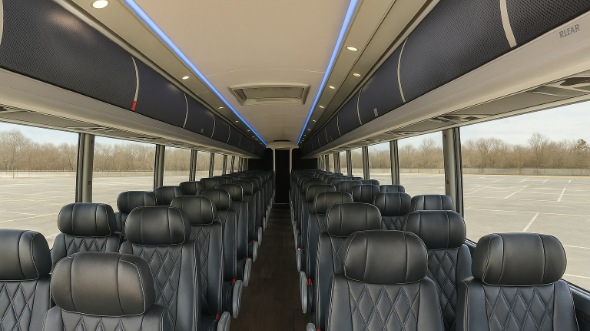 Interior of Charter Bus Company Huntsville's 46 Passenger Charter Bus in Huntsville