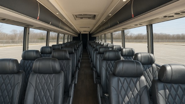 Interior of Charter Bus Company Huntsville's 47 Passenger Charter Bus in Huntsville