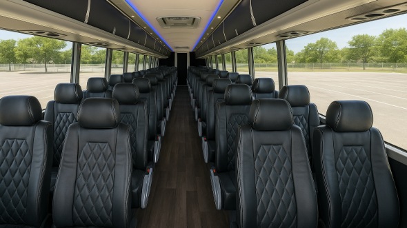 Interior of Charter Bus Company Huntsville's 48 Passenger Charter Bus in Huntsville