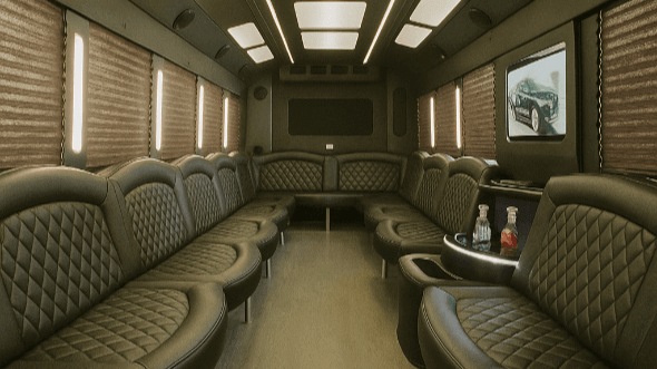 Interior of Charter Bus Company Nashville's 50 Passenger Party Bus in Nashville