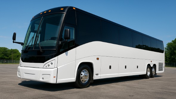 Exterior of Charter Bus Company Huntsville's 54 Passenger Charter Bus in Huntsville