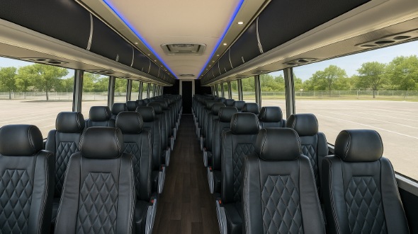Interior of Charter Bus Company Huntsville's 54 Passenger Charter Bus in Huntsville