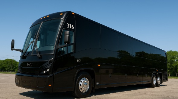 Exterior of Charter Bus Company Huntsville's 55 Passenger Charter Bus in Huntsville