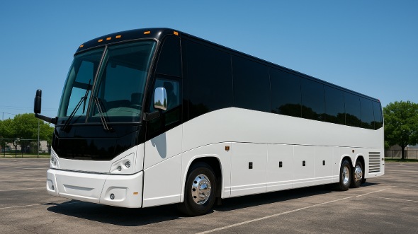 Exterior of Charter Bus Company Huntsville's 56 Passenger Charter Bus in Huntsville