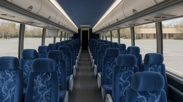 Interior of Charter Bus Company Huntsville's 56 Passenger Charter Bus in Huntsville
