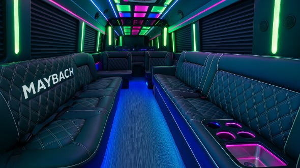 huntsville 30 passenger party bus inside